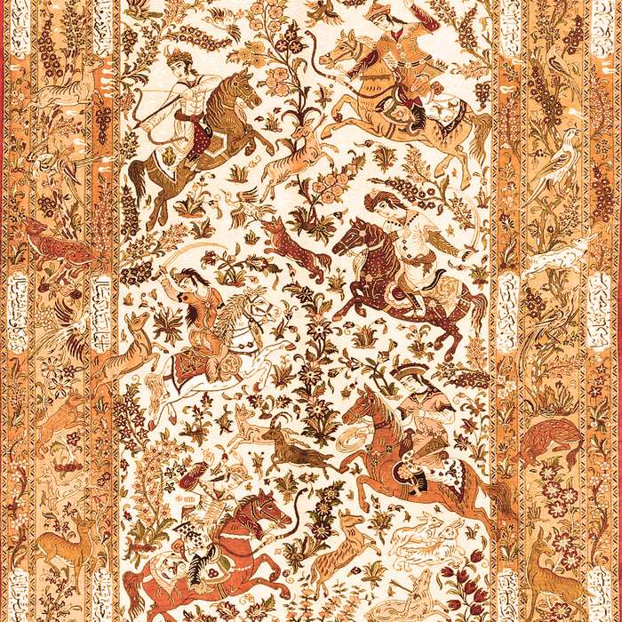 Serging Thickness of Machine Washable Animal Orange Traditional Area Rugs, wshtr4679org