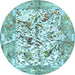 Round Machine Washable Animal Light Blue Traditional Rug, wshtr4679lblu