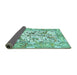 Sideview of Animal Turquoise Traditional Rug, tr4679turq