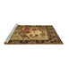 Sideview of Machine Washable Medallion Brown French Rug, wshtr467brn