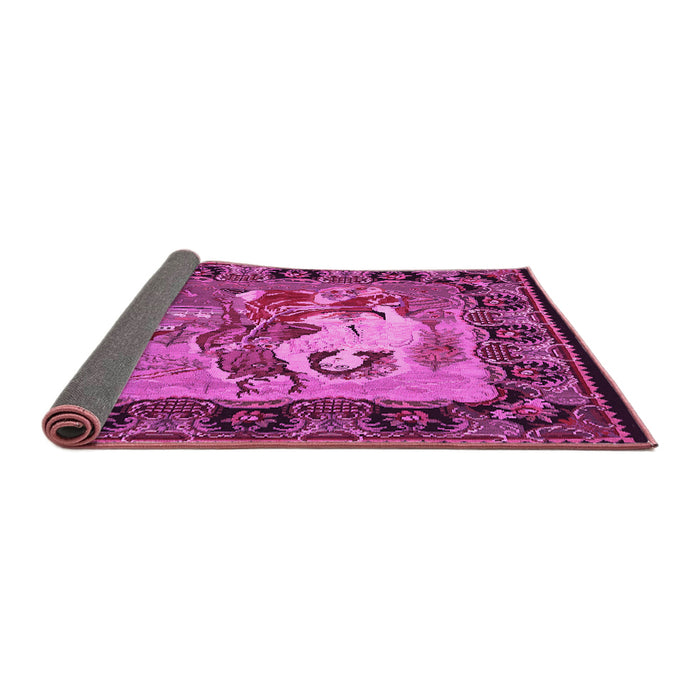 Sideview of Medallion Pink French Rug, tr467pnk