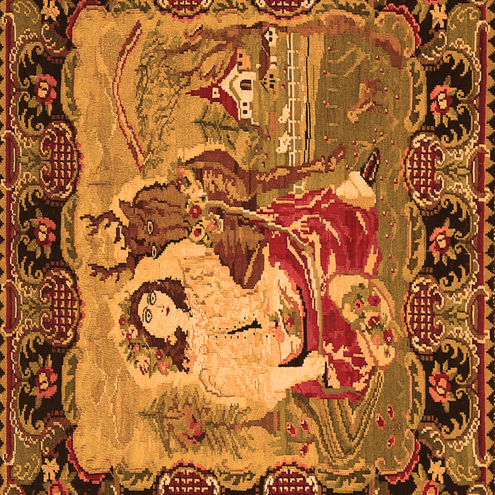 Medallion Orange French Rug, tr467org