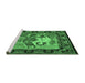 Sideview of Machine Washable Medallion Emerald Green French Area Rugs, wshtr467emgrn