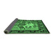 Sideview of Medallion Emerald Green French Rug, tr467emgrn