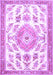 Machine Washable Medallion Purple Traditional Area Rugs, wshtr4680pur