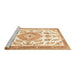 Sideview of Machine Washable Medallion Brown Traditional Rug, wshtr4680brn