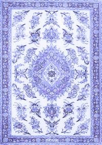 Medallion Blue Traditional Rug, tr4680blu