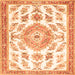 Serging Thickness of Medallion Orange Traditional Rug, tr4680org