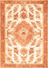 Serging Thickness of Machine Washable Medallion Orange Traditional Area Rugs, wshtr4680org