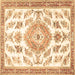 Square Medallion Brown Traditional Rug, tr4680brn