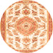 Machine Washable Medallion Orange Traditional Area Rugs, wshtr4680org