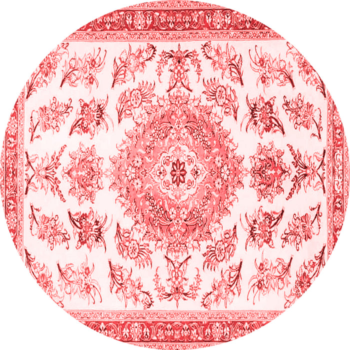 Machine Washable Medallion Red Traditional Rug, wshtr4680red