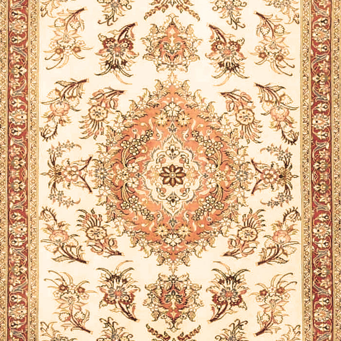 Machine Washable Medallion Brown Traditional Rug, wshtr4680brn