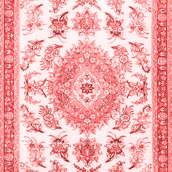 Machine Washable Medallion Red Traditional Rug, wshtr4680red