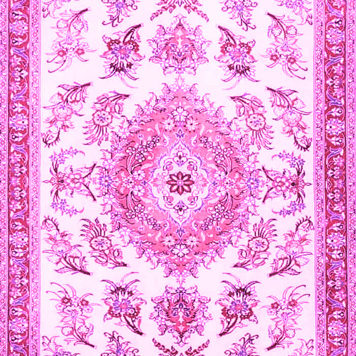 Machine Washable Medallion Pink Traditional Rug, wshtr4680pnk