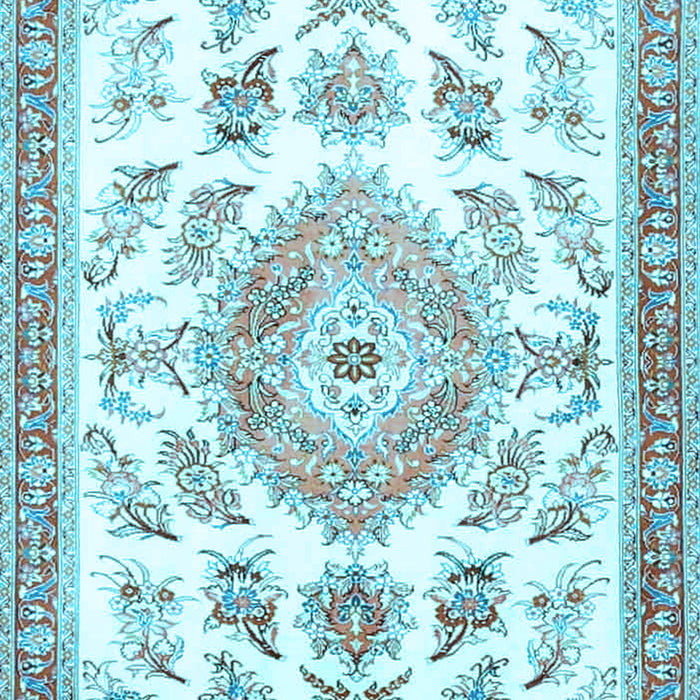 Medallion Light Blue Traditional Rug, tr4680lblu