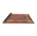 Sideview of Traditional Tangerine Pink Medallion Rug, tr4681