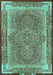 Medallion Turquoise Traditional Rug, tr4681turq