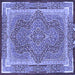 Square Medallion Blue Traditional Rug, tr4681blu