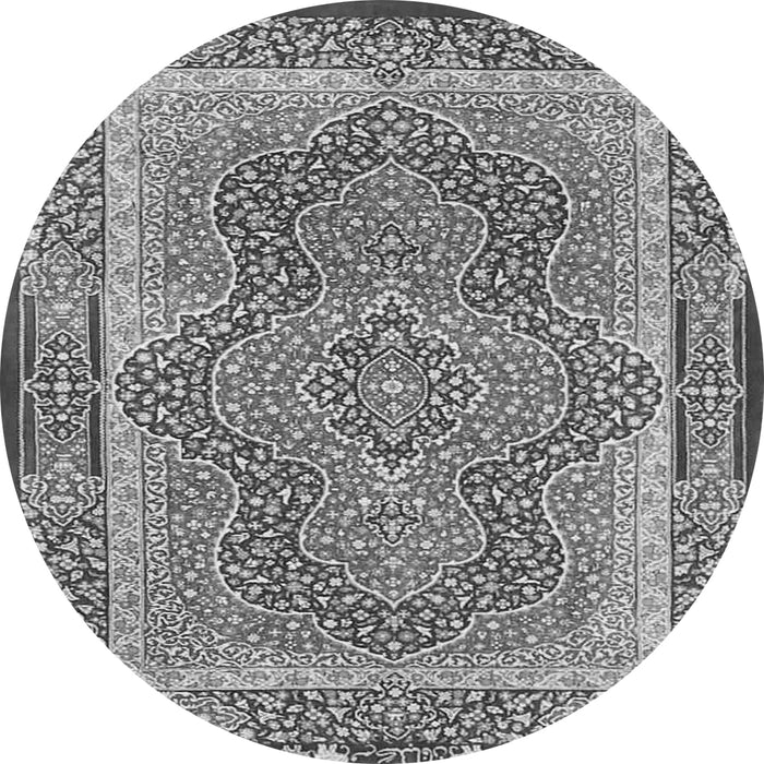 Machine Washable Medallion Gray Traditional Rug, wshtr4681gry