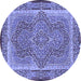 Round Medallion Blue Traditional Rug, tr4681blu