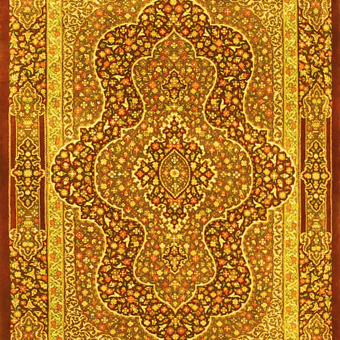Medallion Yellow Traditional Rug, tr4681yw