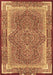 Machine Washable Medallion Brown Traditional Rug, wshtr4681brn