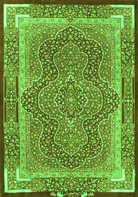 Medallion Green Traditional Rug, tr4681grn