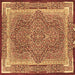 Square Medallion Brown Traditional Rug, tr4681brn