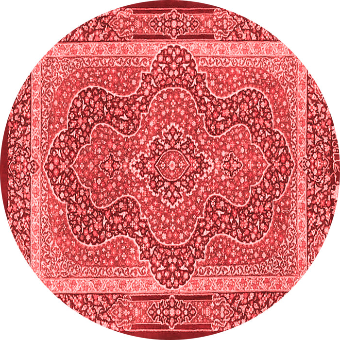 Machine Washable Medallion Red Traditional Rug, wshtr4681red