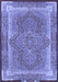 Medallion Blue Traditional Rug, tr4681blu