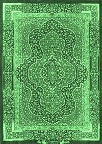 Medallion Emerald Green Traditional Rug, tr4681emgrn