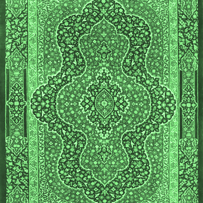 Medallion Emerald Green Traditional Rug, tr4681emgrn