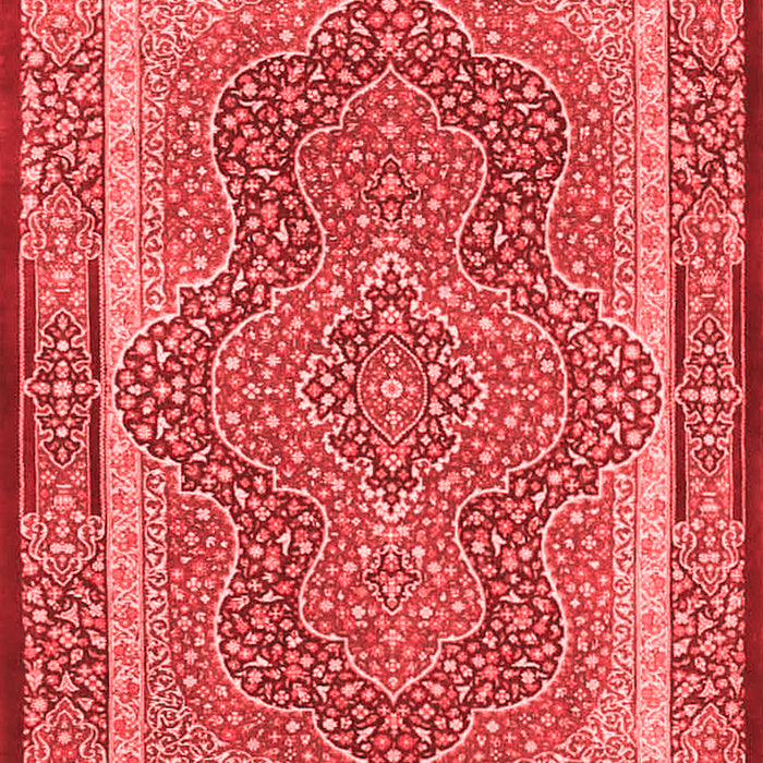 Machine Washable Medallion Red Traditional Rug, wshtr4681red