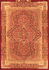 Medallion Orange Traditional Rug, tr4681org