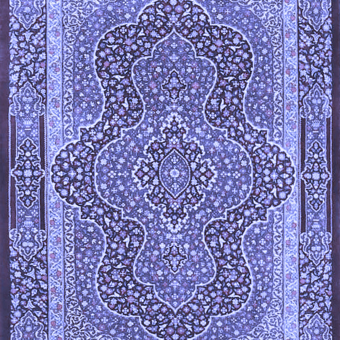 Machine Washable Medallion Blue Traditional Rug, wshtr4681blu