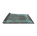 Sideview of Medallion Light Blue Traditional Rug, tr4681lblu