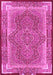 Machine Washable Medallion Pink Traditional Rug, wshtr4681pnk