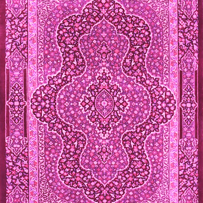 Machine Washable Medallion Pink Traditional Rug, wshtr4681pnk
