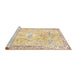 Sideview of Machine Washable Traditional Brown Gold Rug, wshtr4682