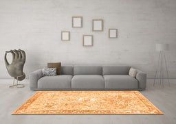 Machine Washable Animal Orange Traditional Area Rugs in a Living Room, wshtr4682org