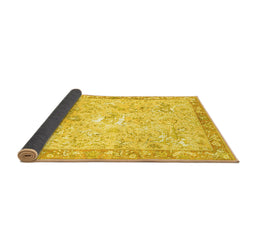 Sideview of Animal Yellow Traditional Rug, tr4682yw