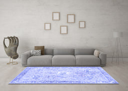 Machine Washable Animal Blue Traditional Rug in a Living Room, wshtr4682blu