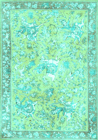 Animal Turquoise Traditional Rug, tr4682turq