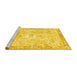 Sideview of Machine Washable Animal Yellow Traditional Rug, wshtr4682yw