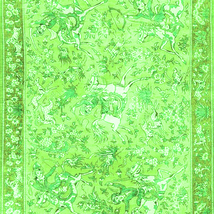 Animal Green Traditional Rug, tr4682grn