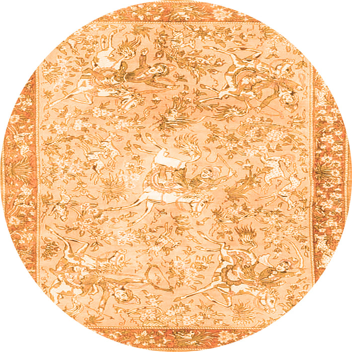 Machine Washable Animal Orange Traditional Area Rugs, wshtr4682org