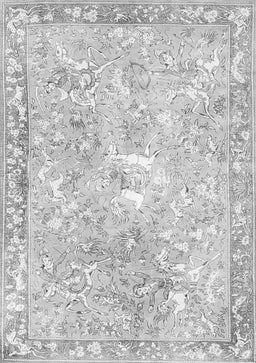 Animal Gray Traditional Rug, tr4682gry