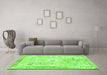 Machine Washable Animal Green Traditional Area Rugs in a Living Room,, wshtr4682grn