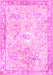 Machine Washable Animal Pink Traditional Rug, wshtr4682pnk